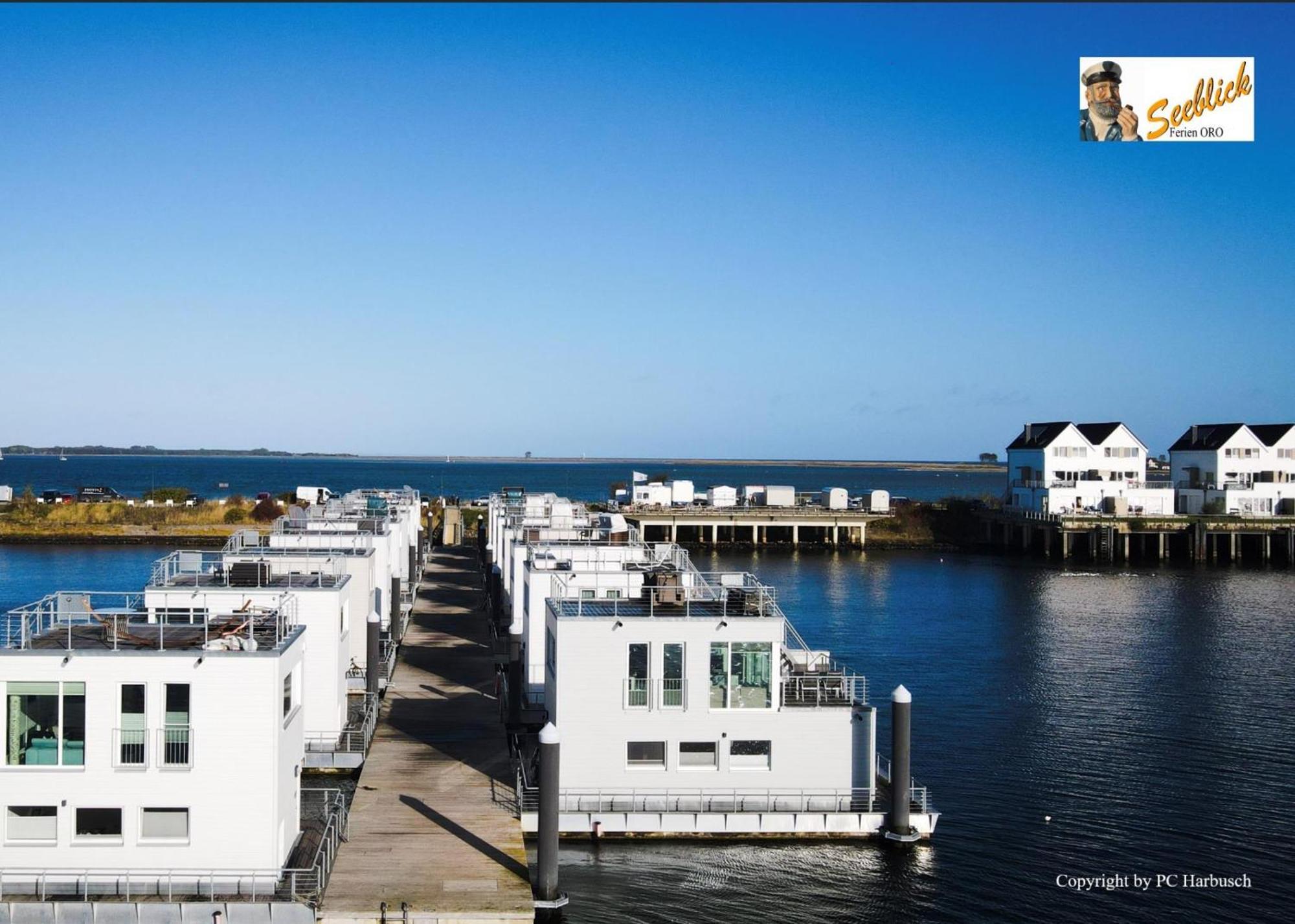Schwimmendes Ferienhaus Antares One By Seeblick Ferien Oro, Rundum Wasser, Sauna Olpenitz Exterior foto